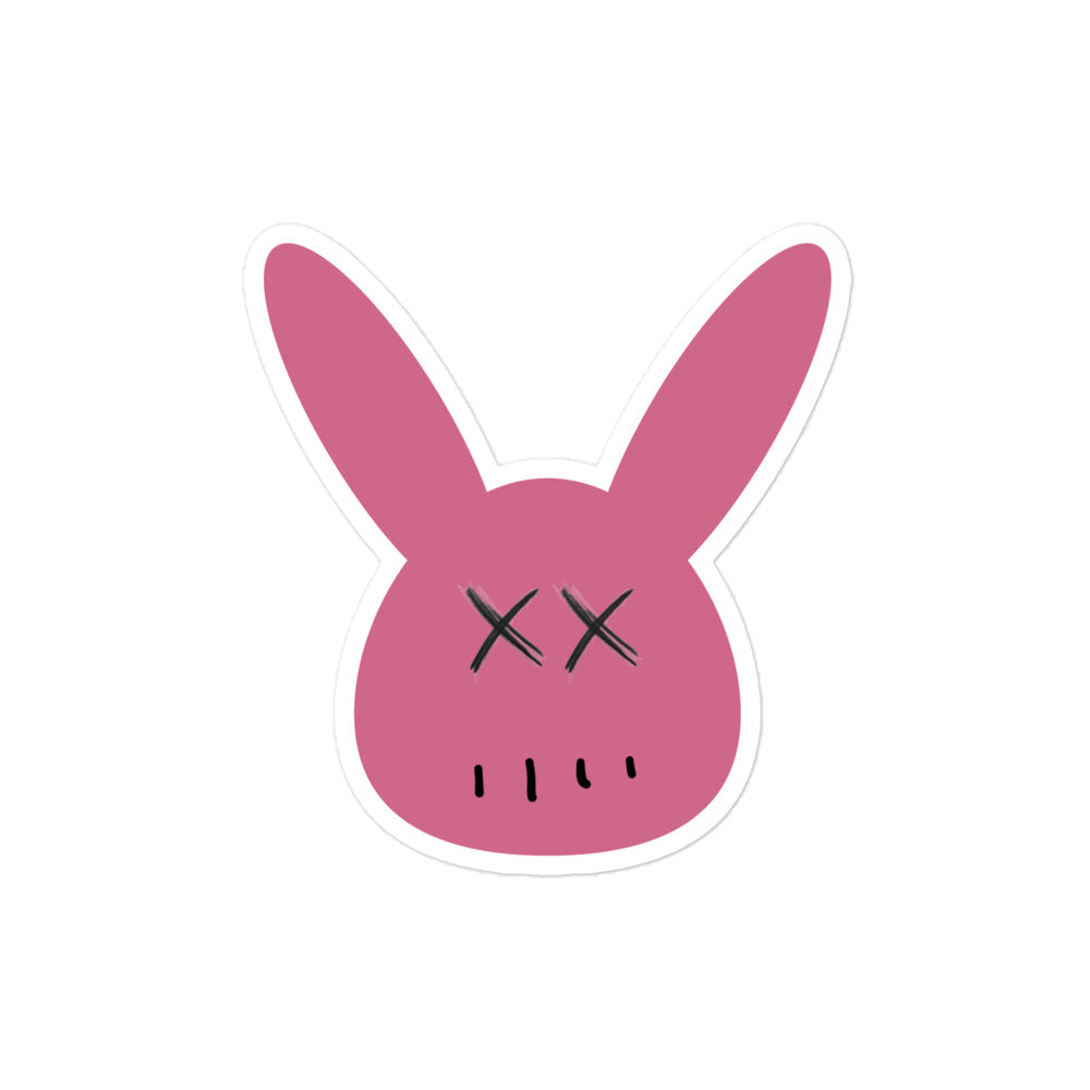 Bubble-free Pink Combat Bunny stickers