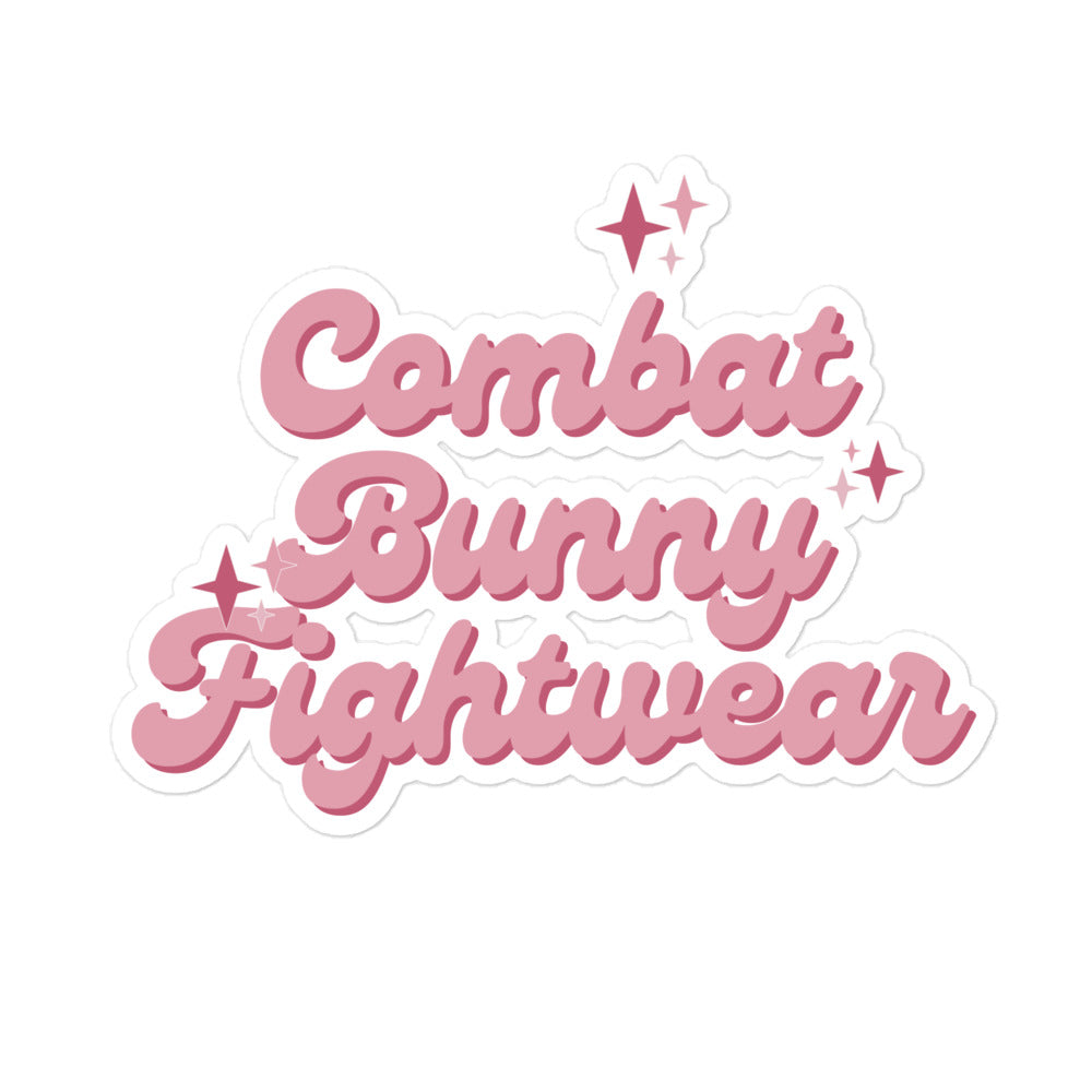 Bubble-free Sparkly Combat Bunny stickers