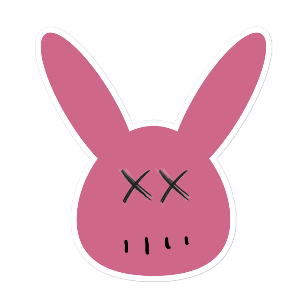 Bubble-free Pink Combat Bunny stickers