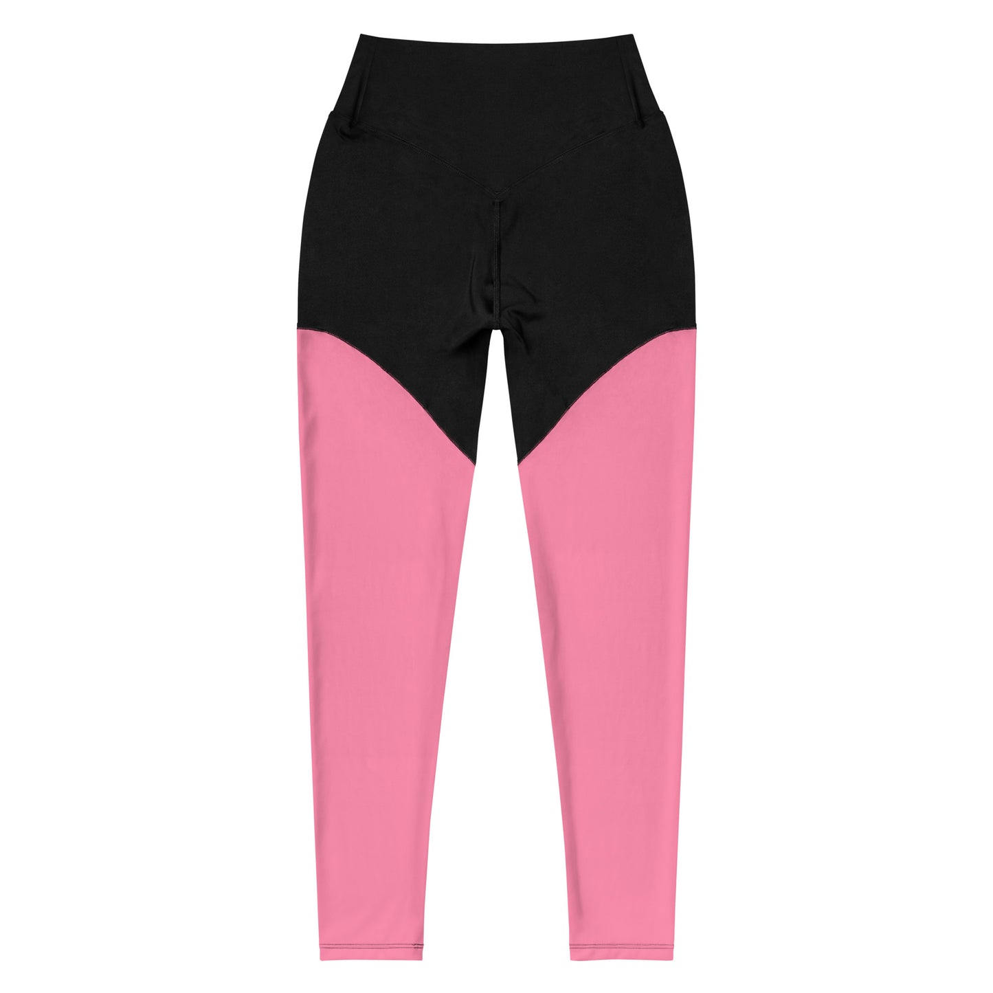 Women's Basic Pink and Black Compression Leggings