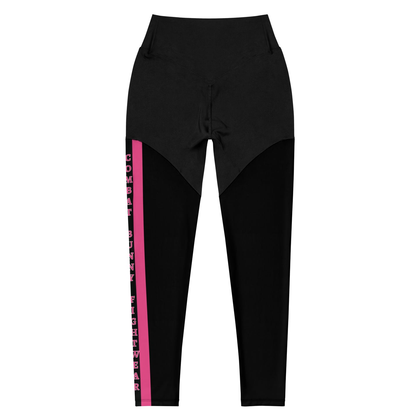 Women's Black and Hot Pink Compression Leggings