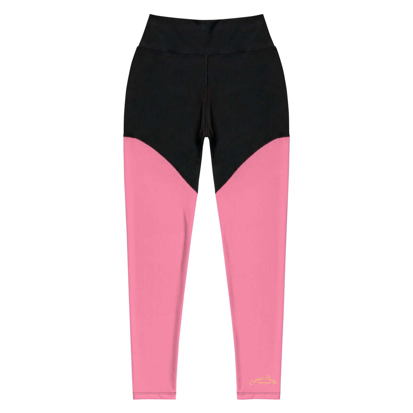 Women's Basic Pink and Black Compression Leggings