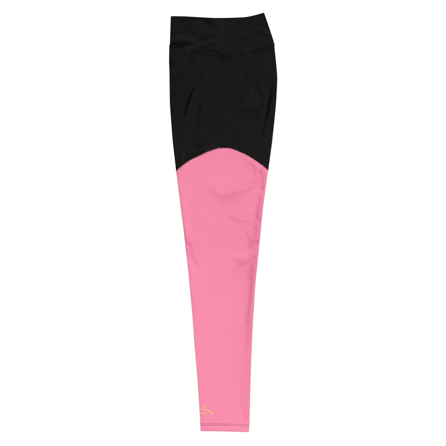 Women's Basic Pink and Black Compression Leggings