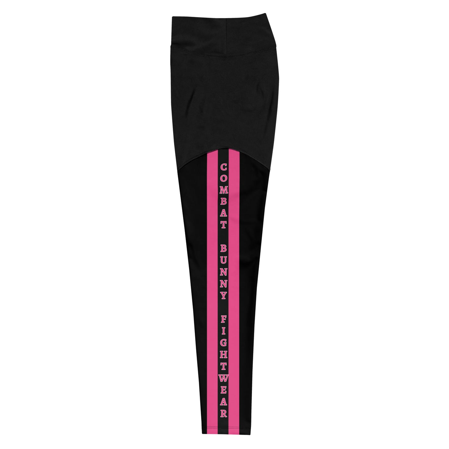 Women's Black and Hot Pink Compression Leggings