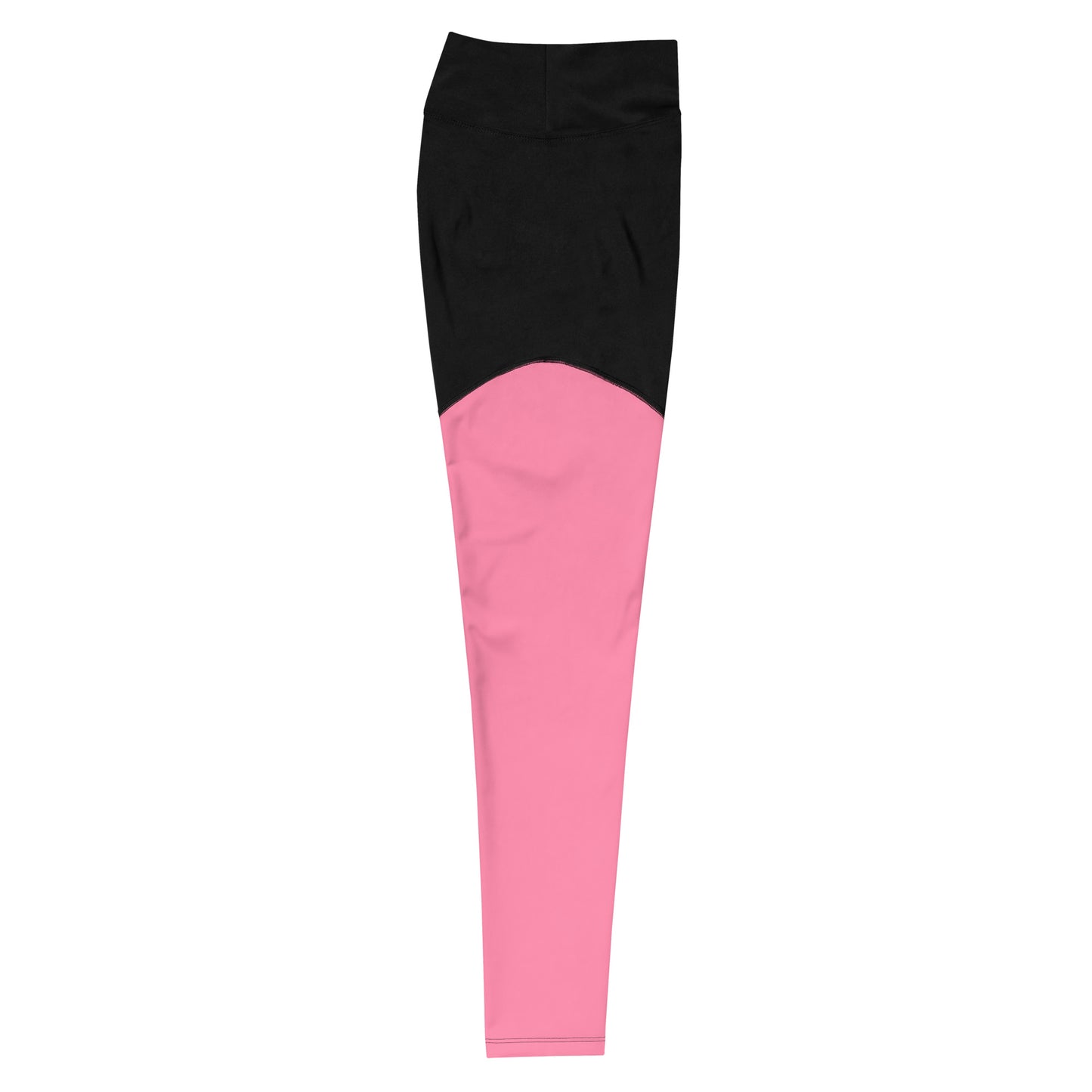 Women's Basic Pink and Black Compression Leggings