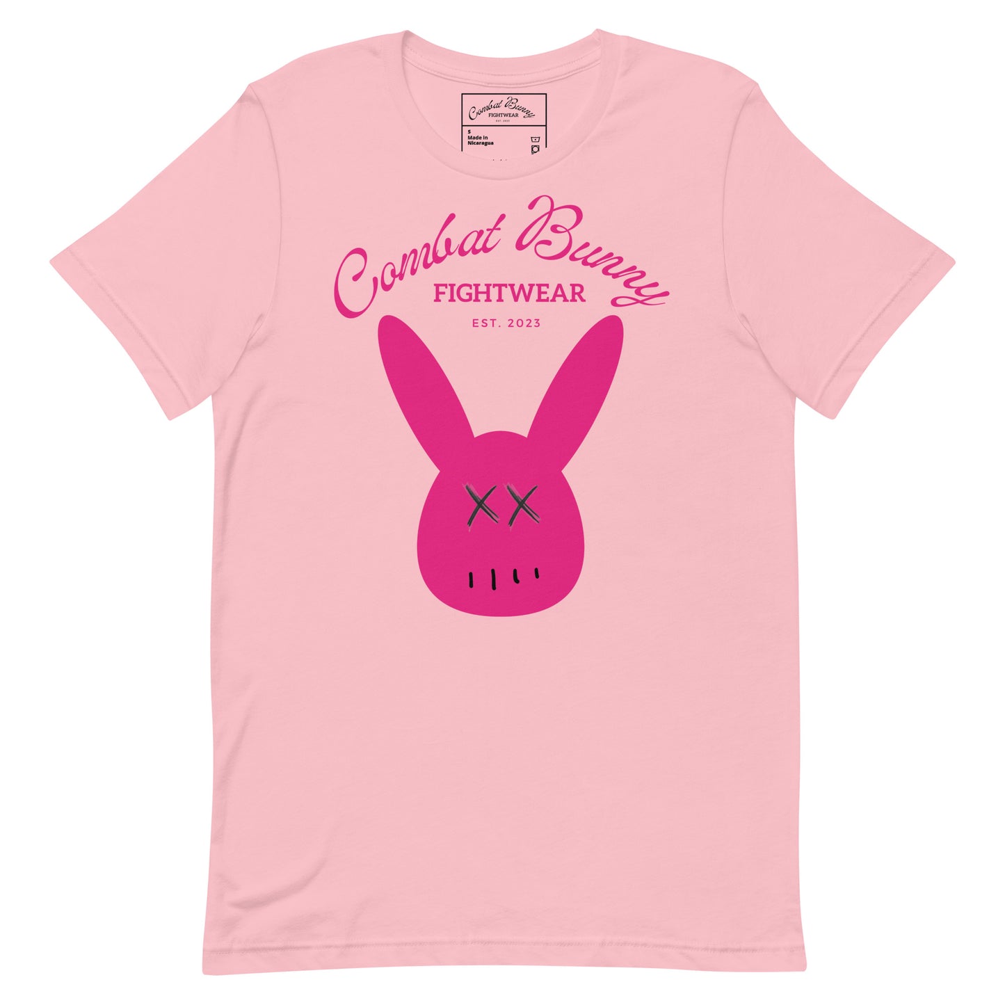 Unisex Hot Pink Combat Bunny T-shirt