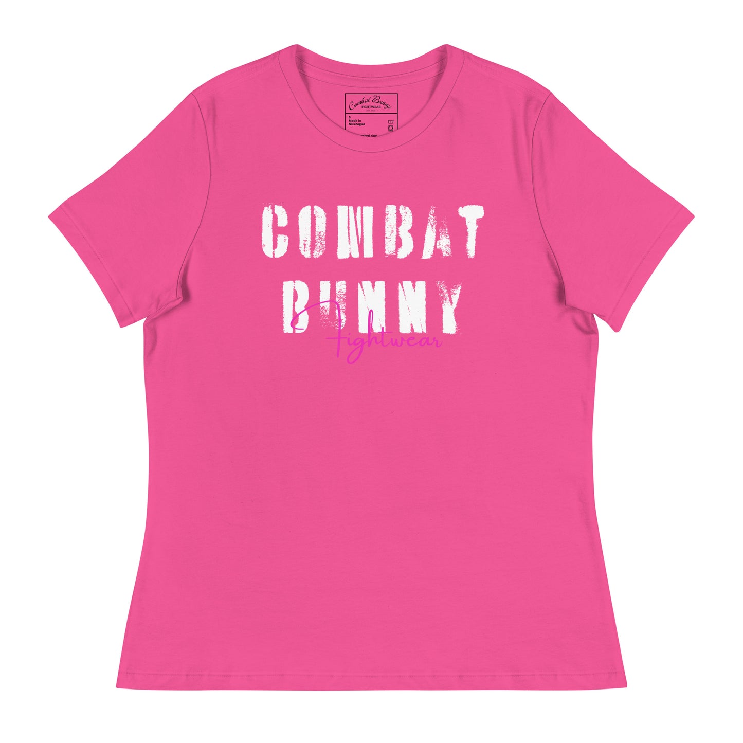 Women's Combat Bunny Spray Text Relaxed T-Shirt