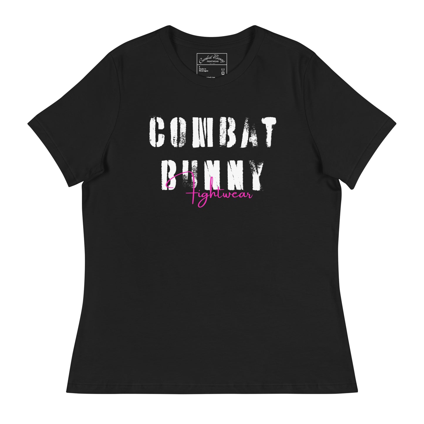 Women's Combat Bunny Spray Text Relaxed T-Shirt