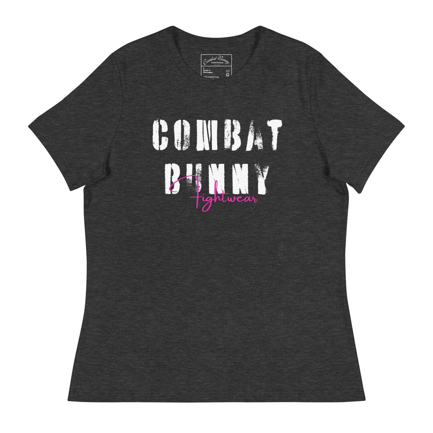 Women's Combat Bunny Spray Text Relaxed T-Shirt