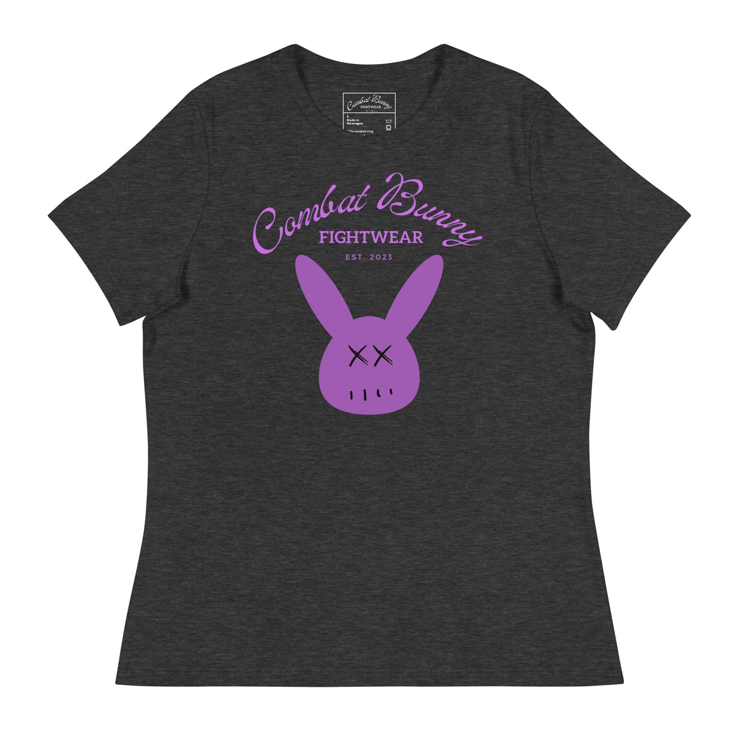 Women's Purple Combat Bunny Relaxed T-Shirt