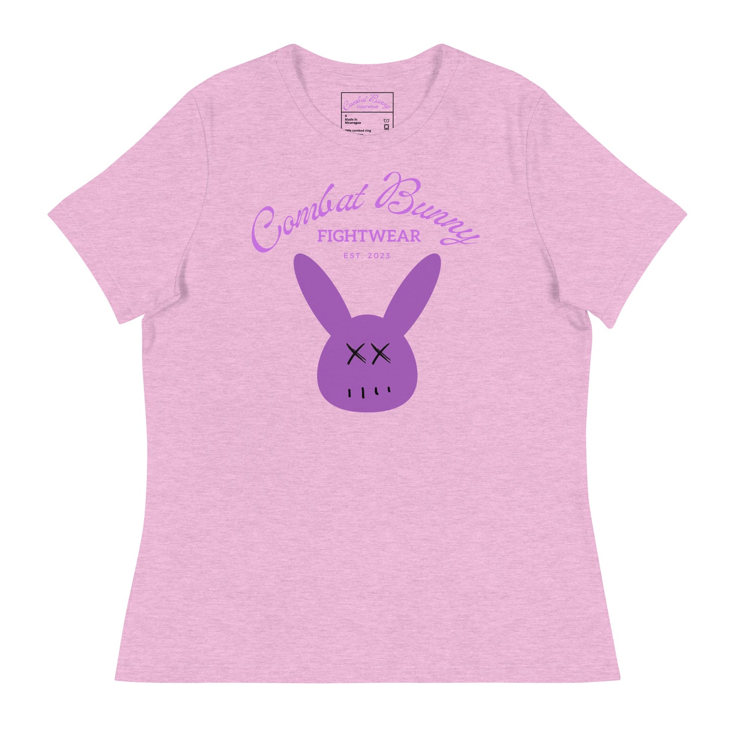 Women's Purple Combat Bunny Relaxed T-Shirt